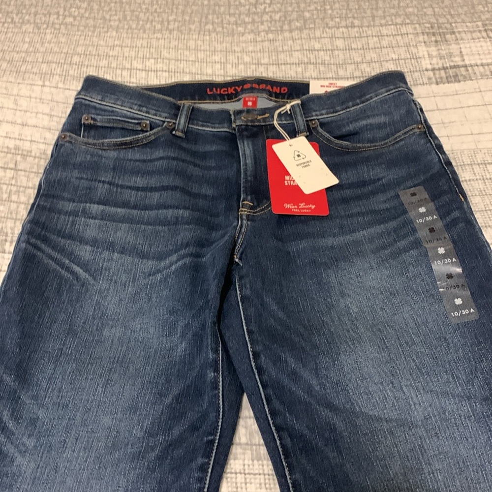 Lucky brand size 10/30 A sweet mid-rise straight advanced stretch blue jeans NWT - Picture 2 of 8